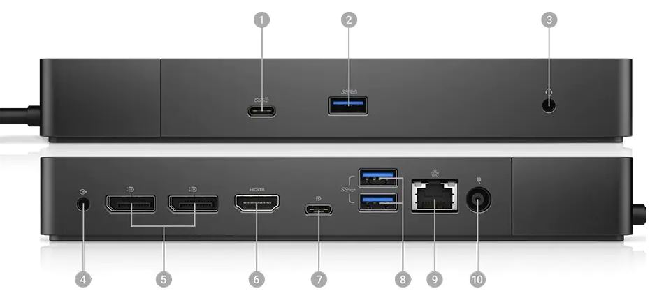 Bộ chuyển đổi, hub, Dell Docking Station WD19, USB-C, Adapter, to HDMI, VGA, Ethernet, Thunderbolt, USB, Audio